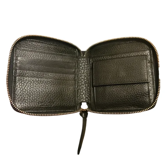 BVLGARI LOGOMANIA CANVAS & LEATHER ZIP WALLET - Picture 5 of 12